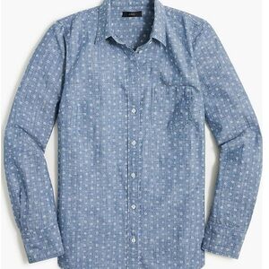 J. Crew Light Blue Printed Cotton Button-Down Shirt